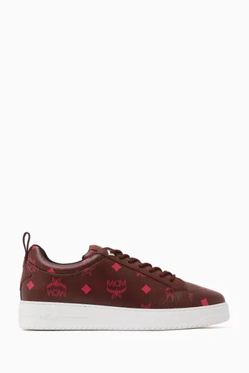 Logo Low-top Sneakers in Visetos Leather