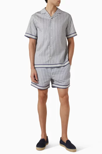 Galliano Border-print Shirt in Cotton