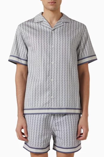 Galliano Border-print Shirt in Cotton