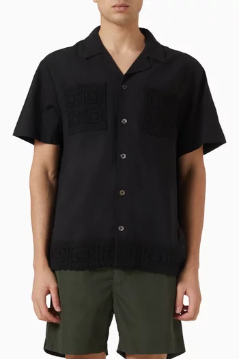 Inigo Crochet Shirt in Cotton-linen