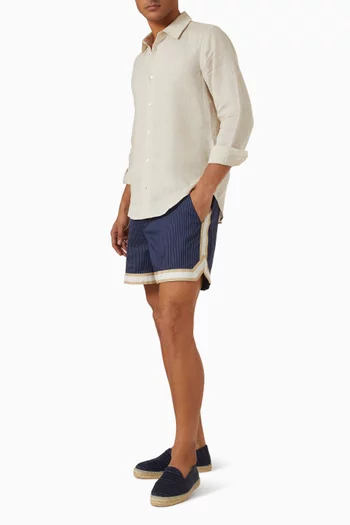 Pinstripe Baller Swim Shorts
