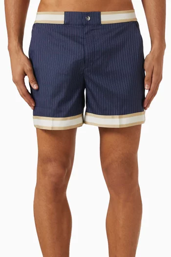 Pinstripe Baller Swim Shorts
