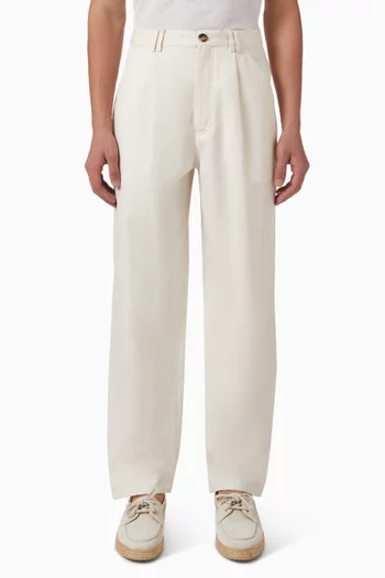 Straight-leg Pants in Cotton & Linen