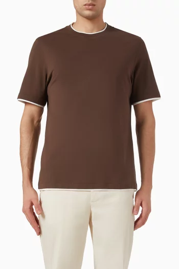 Faux-layering T-shirt in Cotton