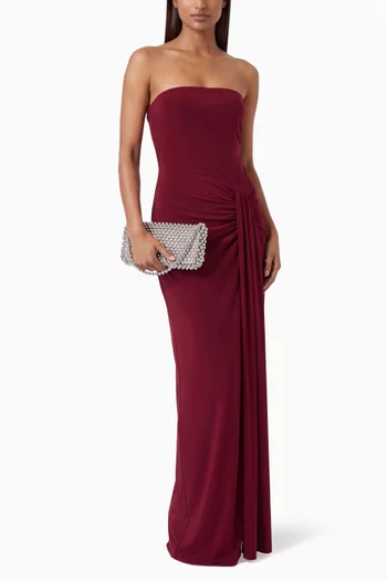 Dana Ruched Strapless Dress in Jersey