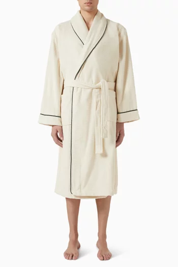 Shawl Collar Dressing Gown in Cotton