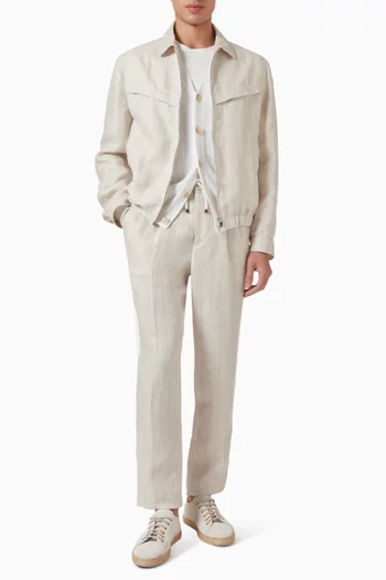 Buttoned Cardigan in Linen & Cotton
