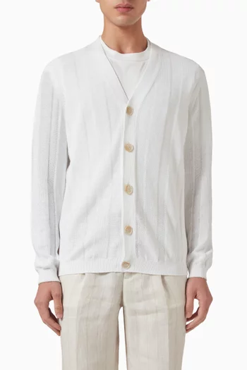 Buttoned Cardigan in Linen & Cotton