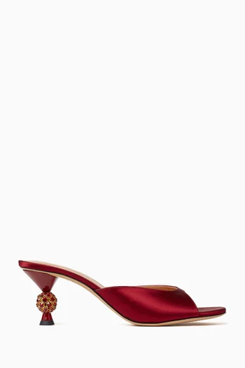 Rosie 60 Crystal Mules in Satin