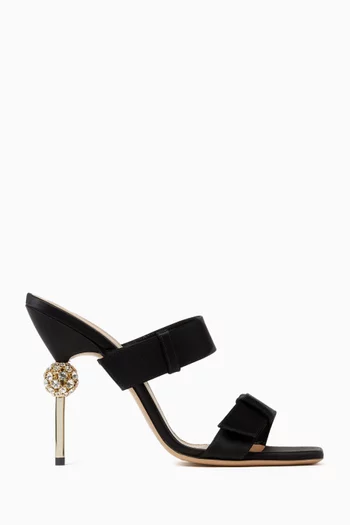 Dalia 105 Crystal Mules in Satin