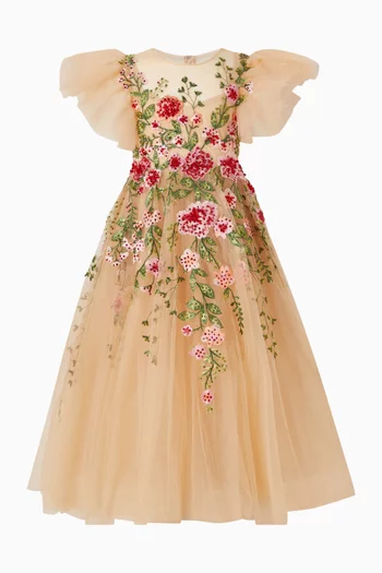 Gown in Embroidered Tulle