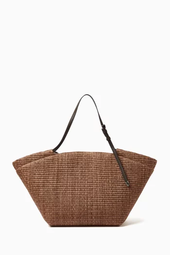 Large Pannier Tote Bag in Techno Raffia