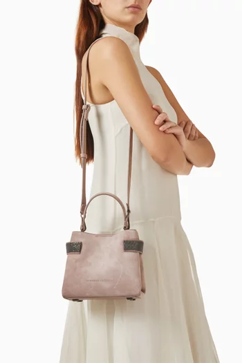 Small Top-Handle Essence Bag in Suede