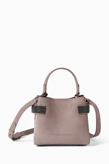 Small Top-Handle Essence Bag in Suede