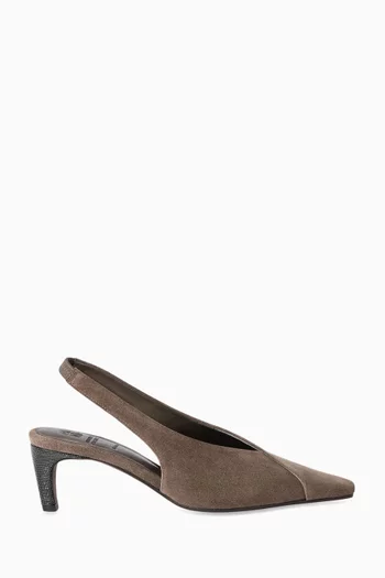 Precious Heel 70 City Slingback Pumps in Suede