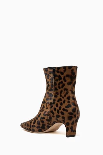Wally 55 Cheetah-print Ankle Boots in Haircalf