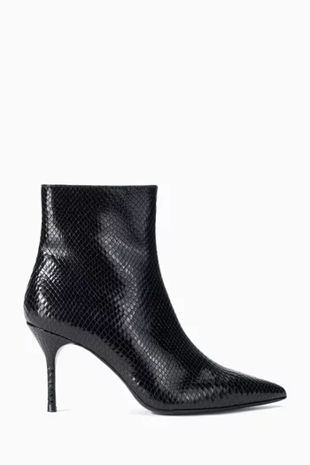 Sebastian 80 Ankle Boots in Snake-embossed Leather