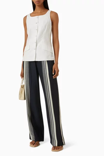 Claire Striped Pants in Silk-blend