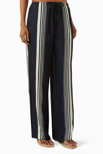 Claire Striped Pants in Silk-blend