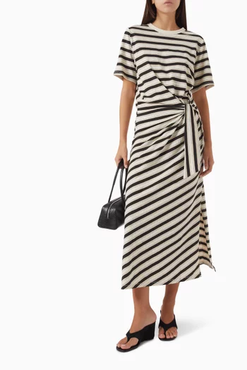 The Slub Stripe T-shirt Midi Dress