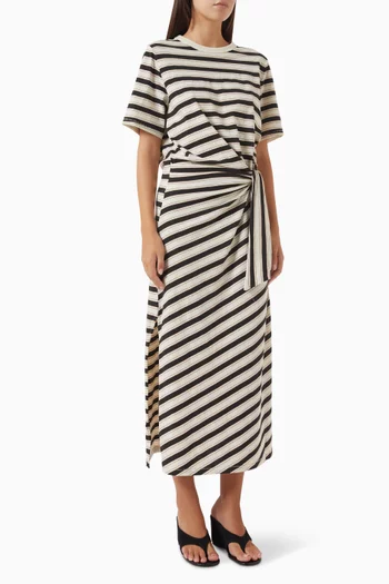 The Slub Stripe T-shirt Midi Dress
