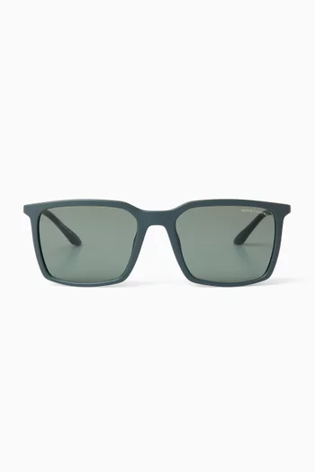 Rectangle Sunglasses in Metal