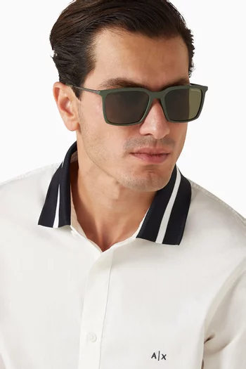 Rectangle Sunglasses in Metal