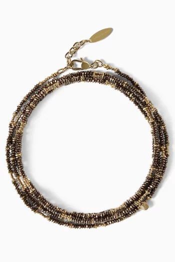 Hematite Wrap Bracelet in Sterling Silver