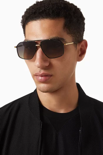 Kensington 1424 Aviator Sunglasses in Titanium