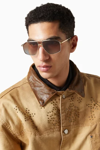 Kensington 1424 Aviator Sunglasses in Titanium