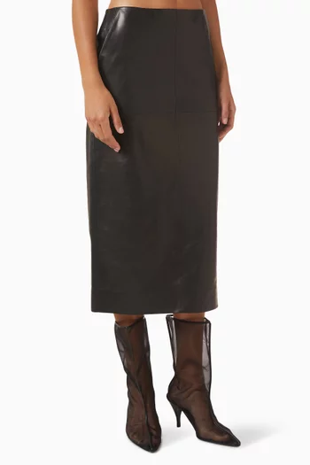 Birdy Midi Skirt in Leather
