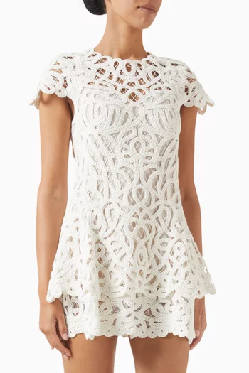 Lina Lace Mini Dress in Cotton-blend
