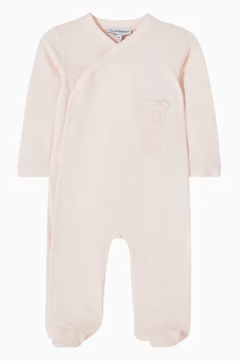 Embroidered Bear Sleepsuit
