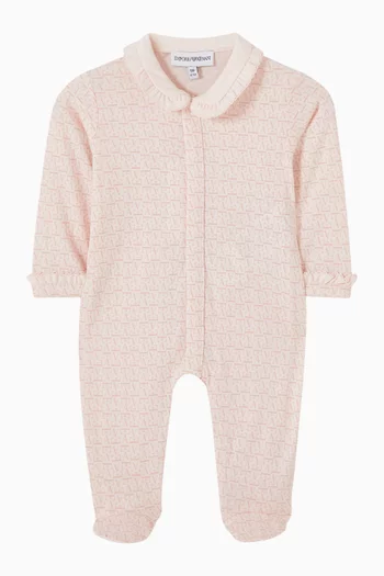 Logo Sleepsuit in Cotton
