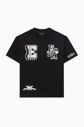 Logo Patches T-shirt in Cotton Jersey