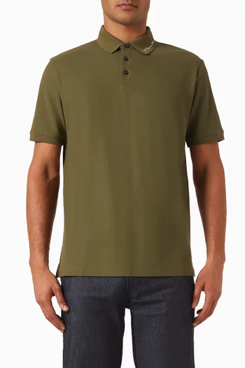 Embroidered Logo Polo Shirt in Piqué