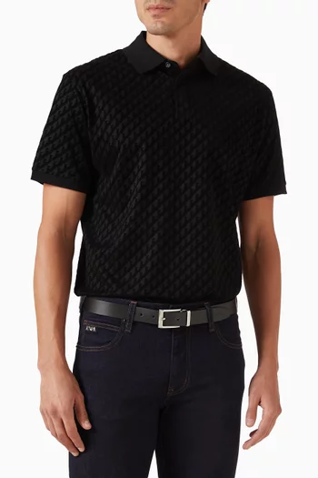 Rectangular Buckle Belt in Smooth Leather