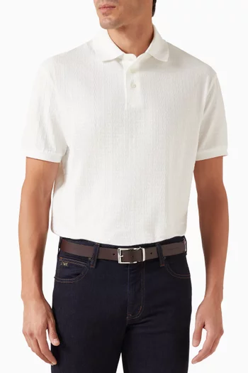 Rectangular Buckle Belt in Smooth Leather