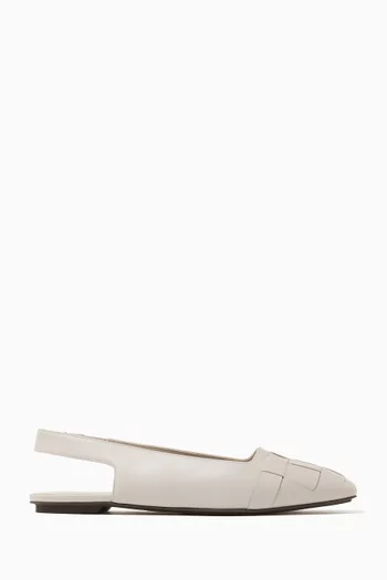 Slingback Ballerina Flats in Woven Leather