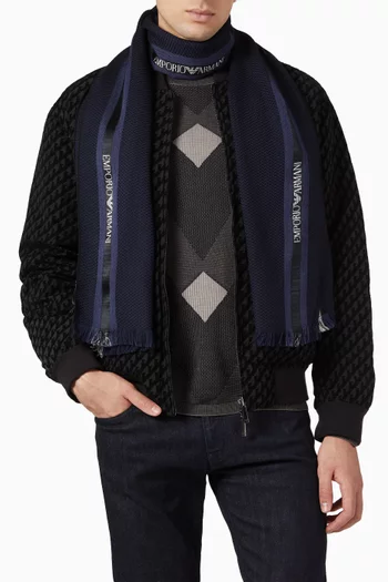 Logo Scarf in Wool & Silk