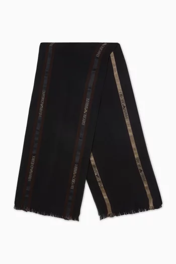 Logo Scarf in Wool & Silk