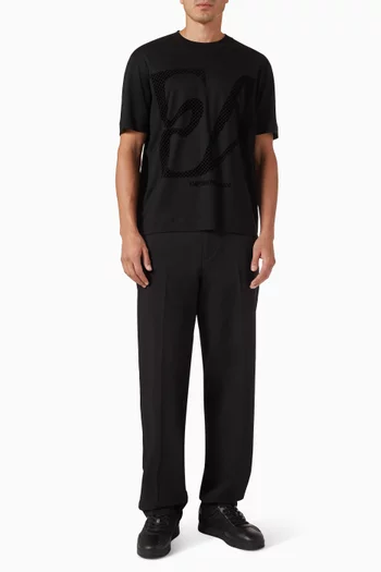 Maxi Flock Logo T-shirt in Cotton-blend