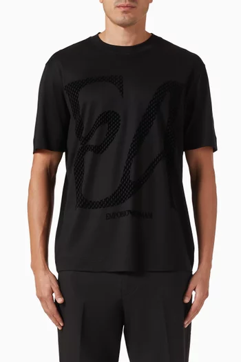 Maxi Flock Logo T-shirt in Cotton-blend
