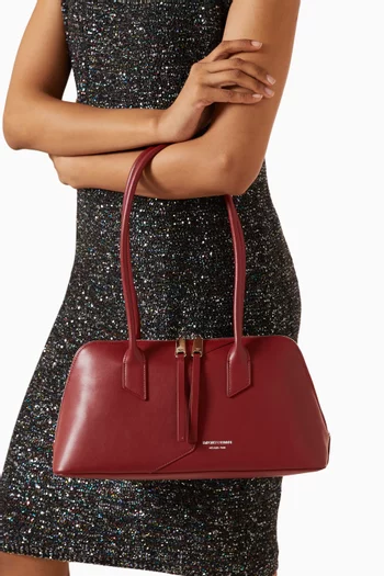 Logo Shoulder Bag in Leather