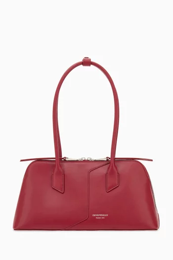 Logo Shoulder Bag in Leather