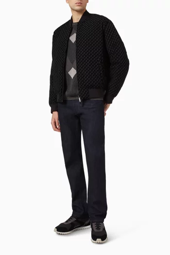 Logo Flocking Down Blouson Jacket