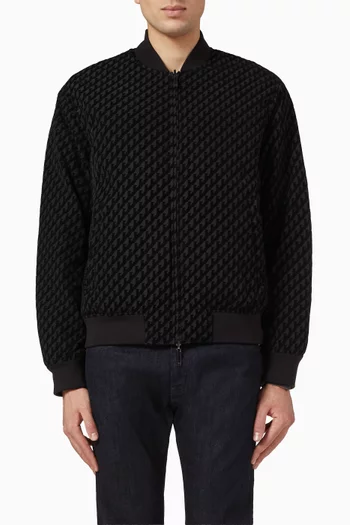 Logo Flocking Down Blouson Jacket