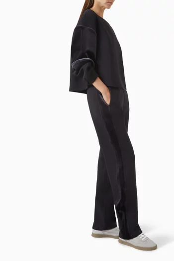 Velvet-panel Pants