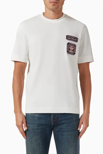 Embroidered Logo Patch T-shirt in Cotton