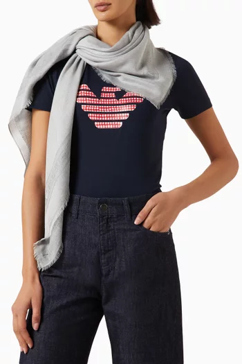 Logo Frayed Scarf in Modal Blend